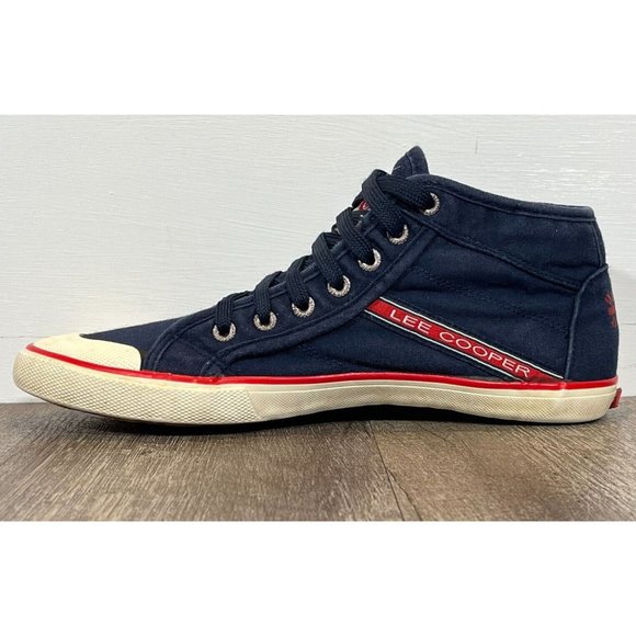 Lee Cooper Originals * UK * M8 / W10 * US 8.5 * Canvas Sneaker * Navy/Red/White - Picture 5 of 15